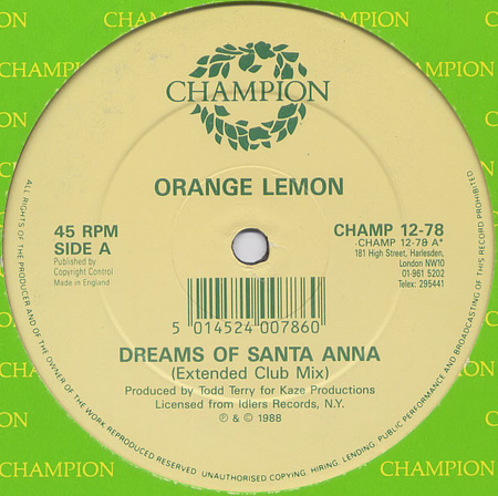Orange Lemon - Dreams Of Santa Anna / The Texican (1989, UK, Vinyl)