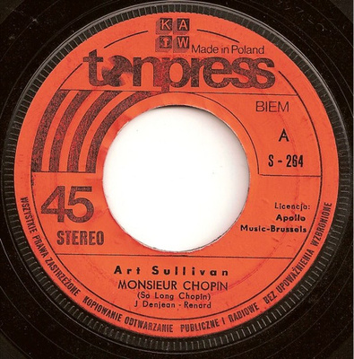 Art Sullivan - Monsieur Chopin (So Long Chopin) / Fan Fan Fan (1980, Poland, Vinyl)