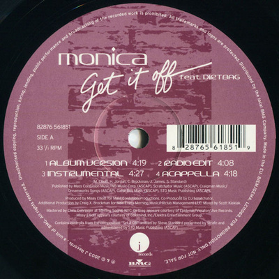 Monica - Get It Off / Knock Knock (2003, Europe, Vinyl)
